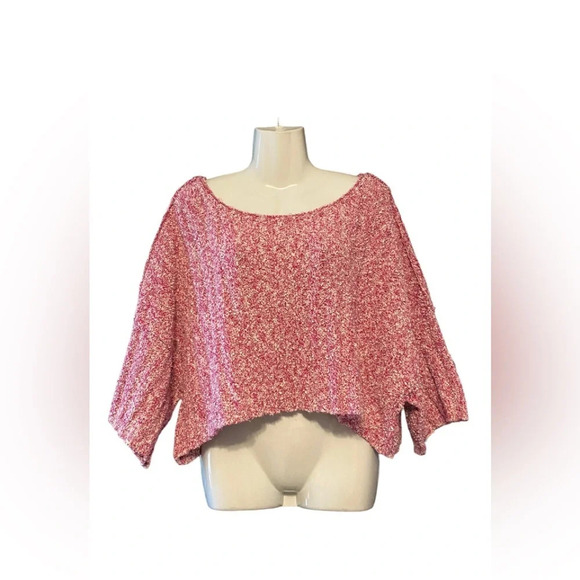 Free People Good Day Wool Blend Pink Cropped Sweater - Picture 2 of 10